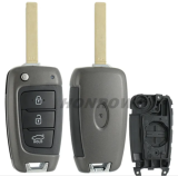 For Hyundai 3/4 button flip remote key blank