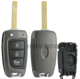 For Hyundai 3/4 button flip remote key blank