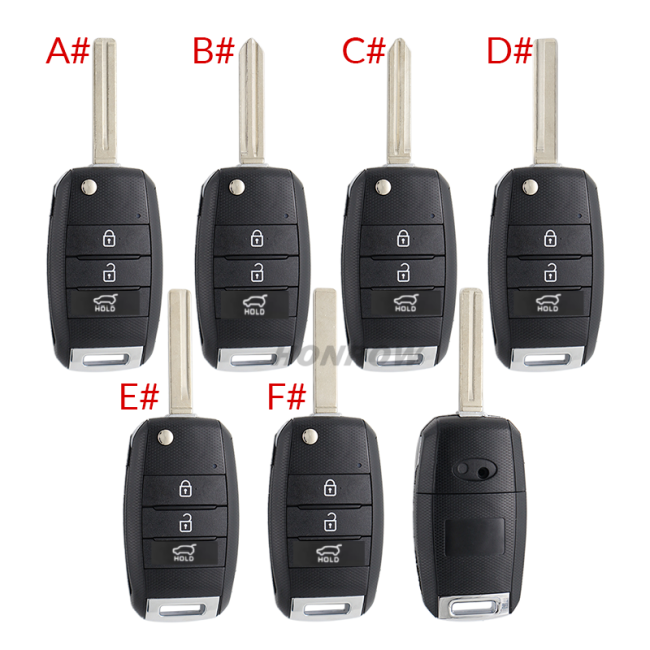 For KIA 3 button SUV remote key blank please choose which  key blade in your need