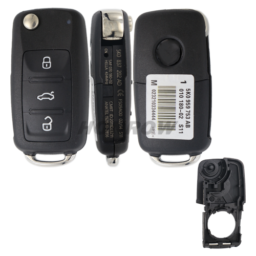 For Original VW 202AD 5K0959723AB 3 button remote key  blank