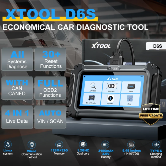 XTOOL D6S with  Free RenewalUpdate Lifetime