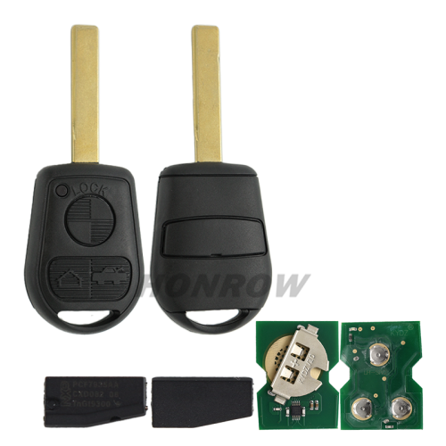 For BMW 3 button remote key with 2 track blade  315mhz with ID44 PCF7935 Chip