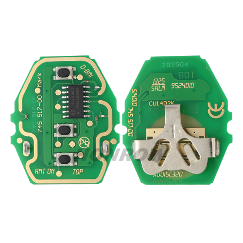 For BMW EWS Systerm 3 button remote blank with 4 track blade with 7935 chip   434MHZ