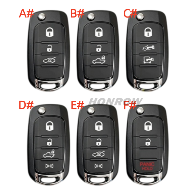 For Fiat 2+1/3/4 button remote key blank