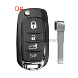 For Fiat 2+1/3/4 button remote key blank