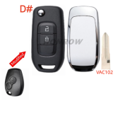 For Renault 2 button monified Key shell,please choose the key blade without logo A# VA2 B# NE72 C# VAC35 D# VAC102 E# HU136