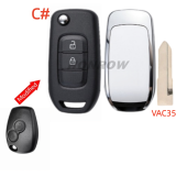 For Renault 2 button monified Key shell,please choose the key blade without logo A# VA2 B# NE72 C# VAC35 D# VAC102 E# HU136