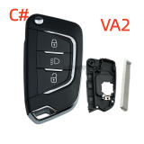 For Peugeot 2/3 button modified remote  Key Shell with VA2 307 key blade with battery holder