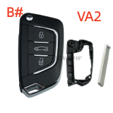 For Peugeot 3 button modified remote  Key Shell with VA2 307 key blade without battery holder