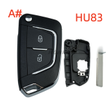 For Peugeot 3 button modified remote  Key Shell with HU83 407 key blade with battery holder