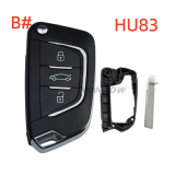 For Peugeot 3 button modified remote  Key Shell with HU83 407 key blade without battery holder