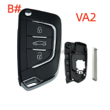 For Peugeot 2/3 button modified remote  Key Shell with VA2 307 key blade with battery holder
