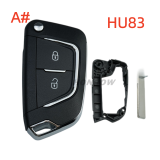 For Peugeot 3 button modified remote  Key Shell with HU83 407 key blade without battery holder