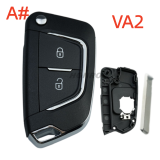 For Peugeot 2/3 button modified remote  Key Shell with VA2 307 key blade with battery holder