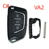 For Peugeot 3 button modified remote  Key Shell with VA2 307 key blade without battery holder