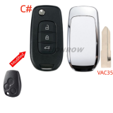 For Renault 3 button monified Key shell,please choose the key blade without logo A# VA2 B# NE72 C# VAC35 D# VAC102 E# HU136