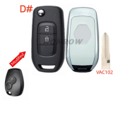 For Renault 2 button monified Key shell,please choose the key blade A# VA2 B# NE72 C# VAC35 D# VAC102 E# HU136