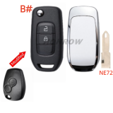 For Renault 2 button monified Key shell,please choose the key blade without logo A# VA2 B# NE72 C# VAC35 D# VAC102 E# HU136