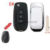 For Renault 3 button monified Key shell,please choose the key blade without logo A# VA2 B# NE72 C# VAC35 D# VAC102 E# HU136