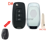 For Renault 3 button monified Key shell,please choose the key blade A# VA2 B# NE72 C# VAC35 D# VAC102 E# HU136