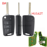 For VW Non-keyless MQB platform  3 button flip remote key  with ID48 chip-434mhz HU66 /HU162T Blade