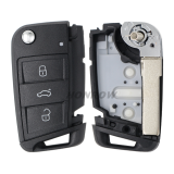 For VW Non-keyless MQB platform  3 button flip remote key  with ID48 chip-434mhz HU66 /HU162T Blade