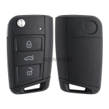 For VW Non-keyless MQB platform  3 button flip remote key  with ID48 chip-434mhz HU66 /HU162T Blade