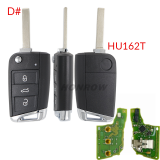 For VW Non-keyless MQB platform  3 button flip remote key  with ID48 chip-434mhz HU66 /HU162T Blade