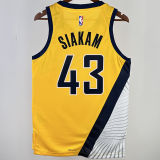2023/24 Pacers SIAKAM #43 Yellow NBA Jerseys