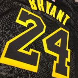 LA Lakers Bryant #24 Black Snake NBA Jerseys Hot Pressed