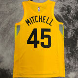 2023 Jazz MICHELL #45 Yellow NBA Jerseys