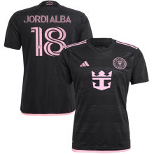 JORDI ALBA #18 Inter Miami 1:1 Quality Away Black Fans Jersey 2023/24 胸前新广告