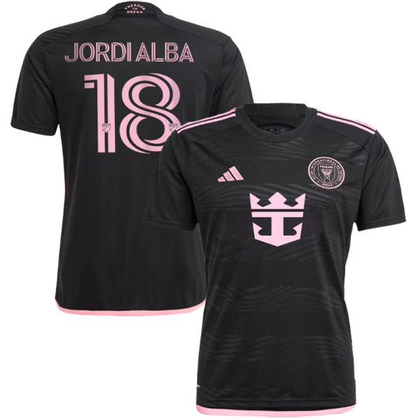 JORDI ALBA #18 Inter Miami 1:1 Quality Away Black Fans Jersey 2023/24 胸前新广告