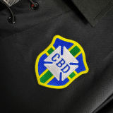 2004 Brazil Special Edition Black Retro Long Sleeve Jersey