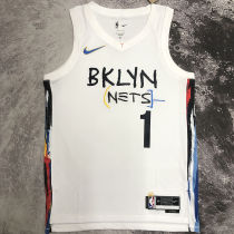 2023 Nets BRIDGES #1 White NBA Jerseys