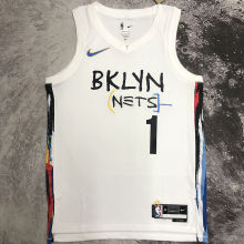 2023 Nets BRIDGES #1 White NBA Jerseys