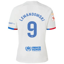 LEWANDOWSKI #9 BA 1:1 Quality Away Fans Jersey 2023/24 (Have UNHCR ACNUR 有背号下广告)