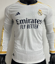 2023/24 RM Home White Player Version Long Sleeve Jersey