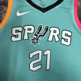 Spurs DUNCAN #21 Light Green City Edition NBA Jerseys