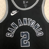 Spurs LEONARD #2 Black Retro NBA Jerseys