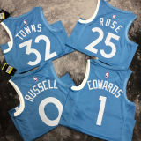 Timberwolves RUSSELL #0 Blue NBA Jerseys