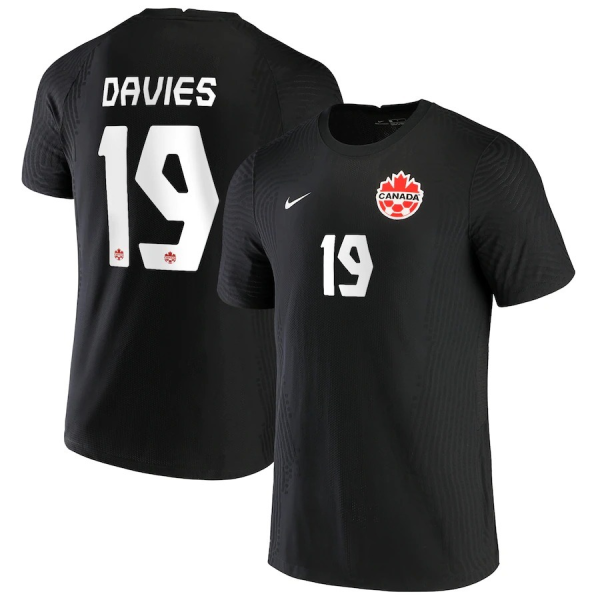 DAVIES #19 Canada Away Black Fans Soccer Jersey 2021-2023