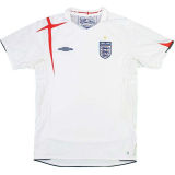 2006 England Home White Retro Soccer Jersey