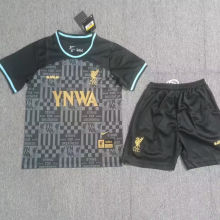 2023/24 LFC x YMWA Black Black Kids Soccer Jersey