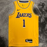 2023 Lakers RUSSELL #1 Yellow NBA Jerseys 热压