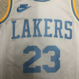 Lakers JAMES #23 White Retro NBA Jerseys