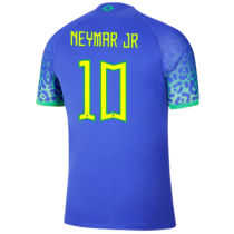 NEYMAR JR #10 Brazil Away Blue Fans Jersey 2022/23