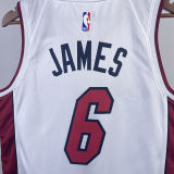 2023/24 Miami Heat JAMES #6 White NBA Jerseys