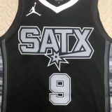 Spurs PARKER #9 Black NBA Jerseys