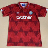 1991 Man City Away Red Retro Soccer Jersey